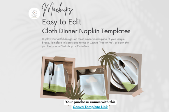 Cloth Dinner Napkin Canva Template