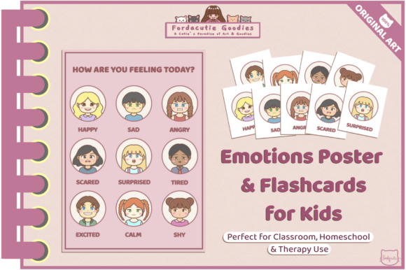 Emotions Poster & Flashcards Set for Kids
