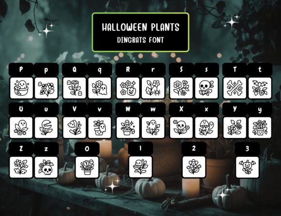 Halloween Plants Font PNG with transparent background - Preview 2