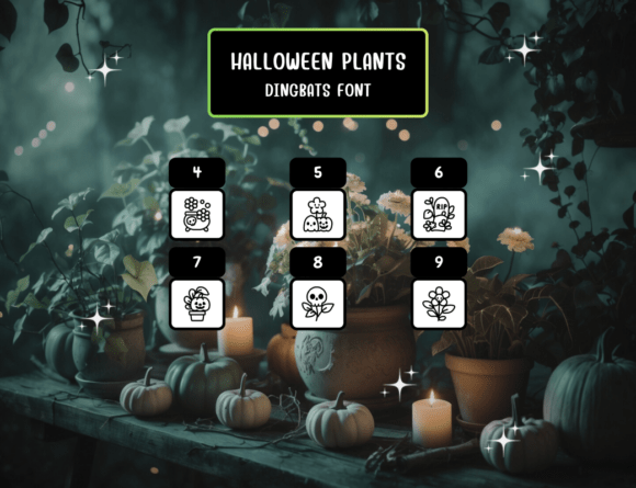 Halloween Plants Font PNG with transparent background - Preview 3