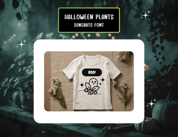 Halloween Plants Font PNG with transparent background - Preview 5