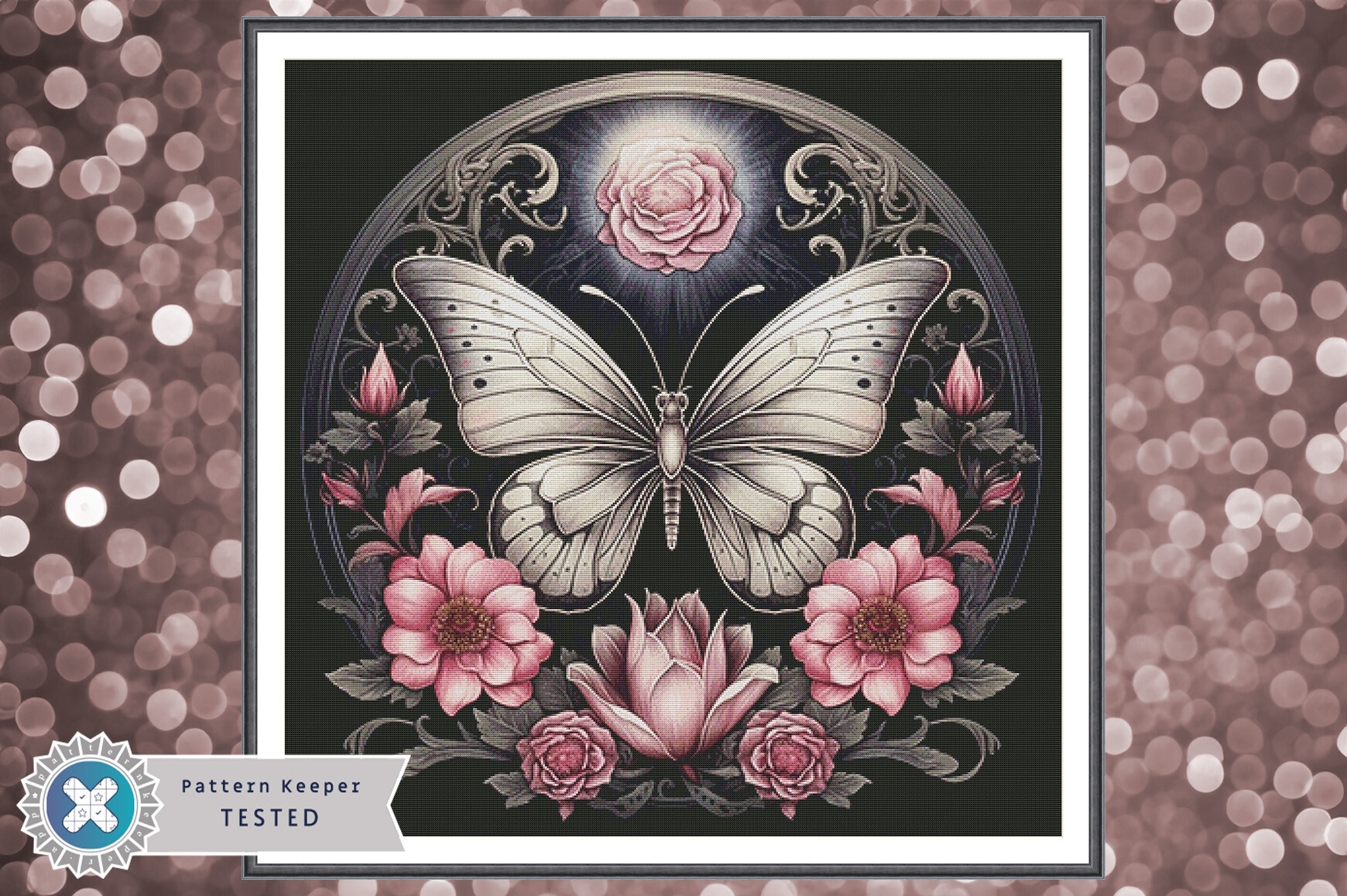 Moon Moth Cross Stitch Pattern PDF