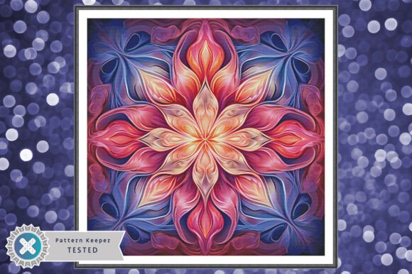 Pink Mandala Cross Stitch Pattern PDF
