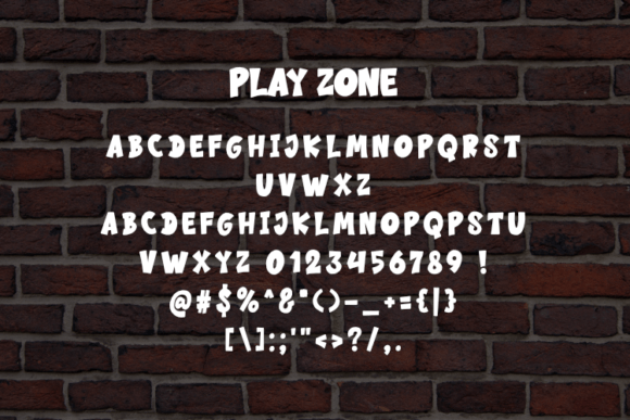 Play Zone Font PNG with transparent background - Preview 1
