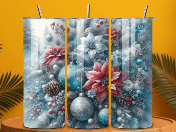 Poinsettia Christmas Tumbler Wraps