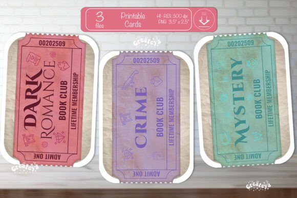 Printable Book Club Cards Reading Genre