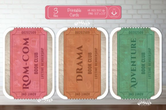 Printable Book Club Cards Reading Genre