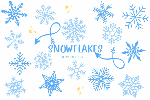 Snowflakes Dingbats Font By CHANOK