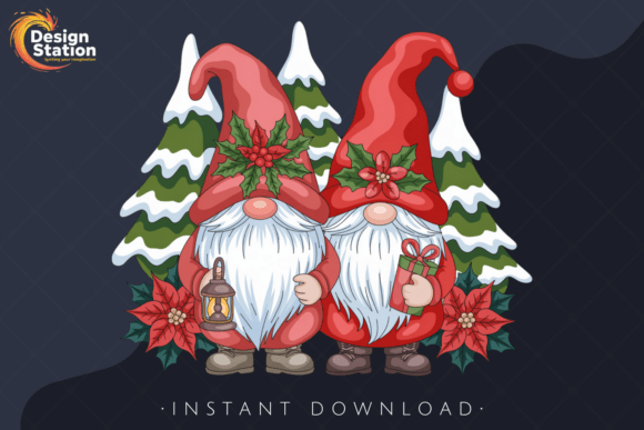 Winter Gnome Couple Png Cute Holiday Graphics