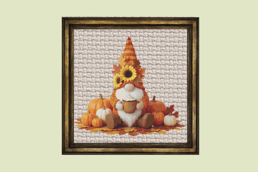 Autumn Gnome with Pumpkin Spice Latte