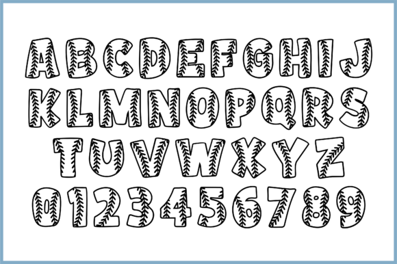 Baseball Bubble Font PNG with transparent background - Preview 1