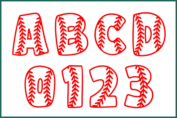Baseball Bubble Font PNG with transparent background - Preview 3