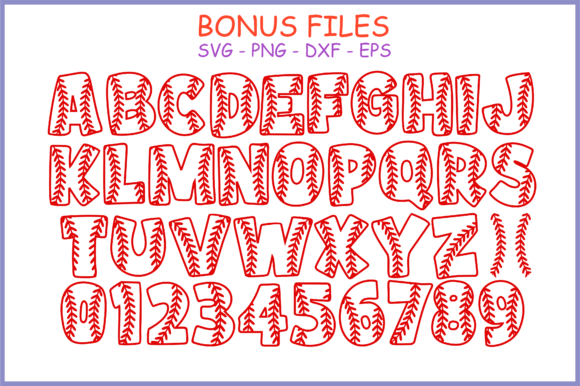 Baseball Bubble Font PNG with transparent background - Preview 4