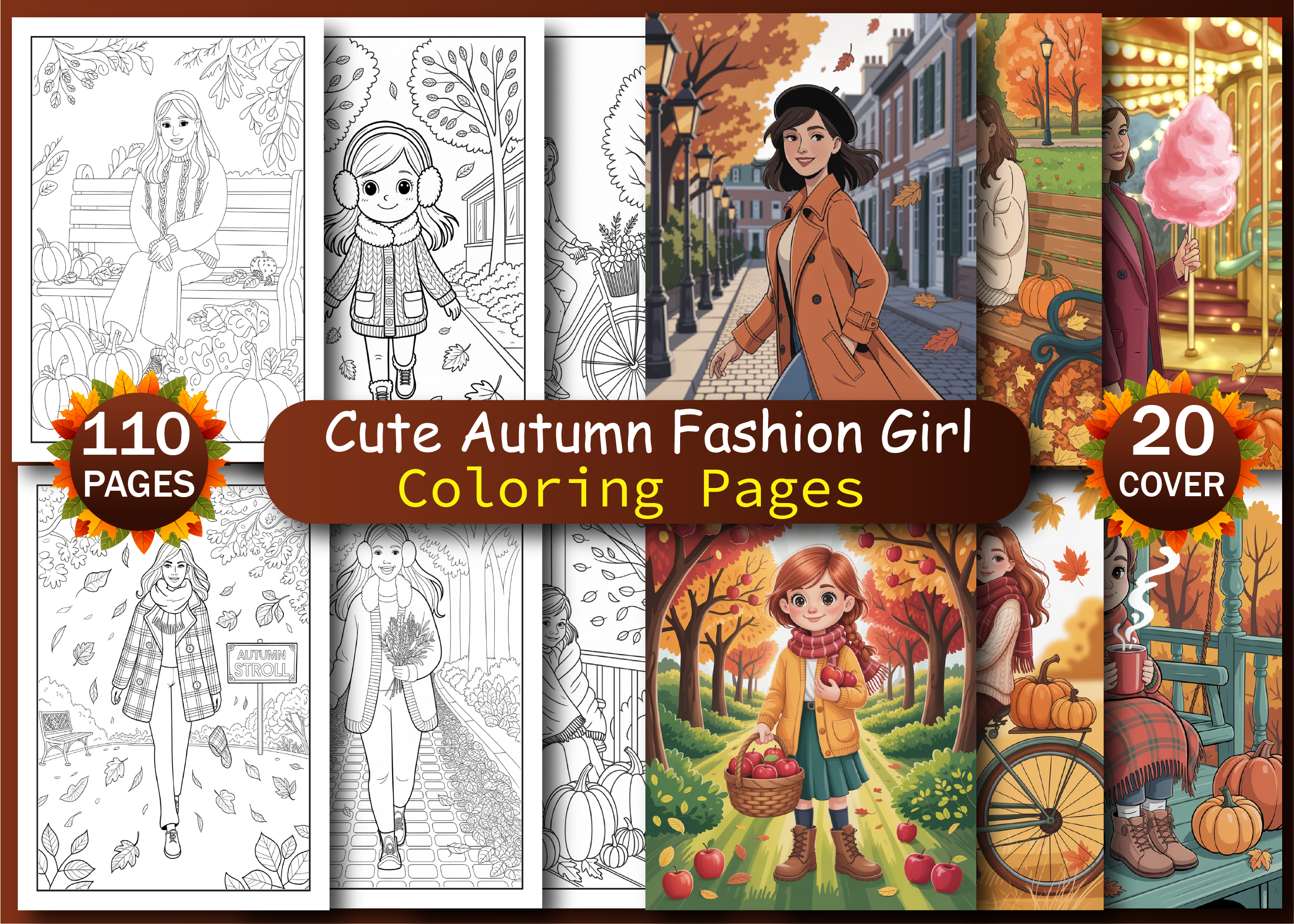 Cute Autumn Fashion Girl Coloring Pages