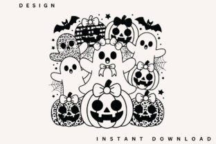 Cute Halloween Ghosts and Pumpkins SVG