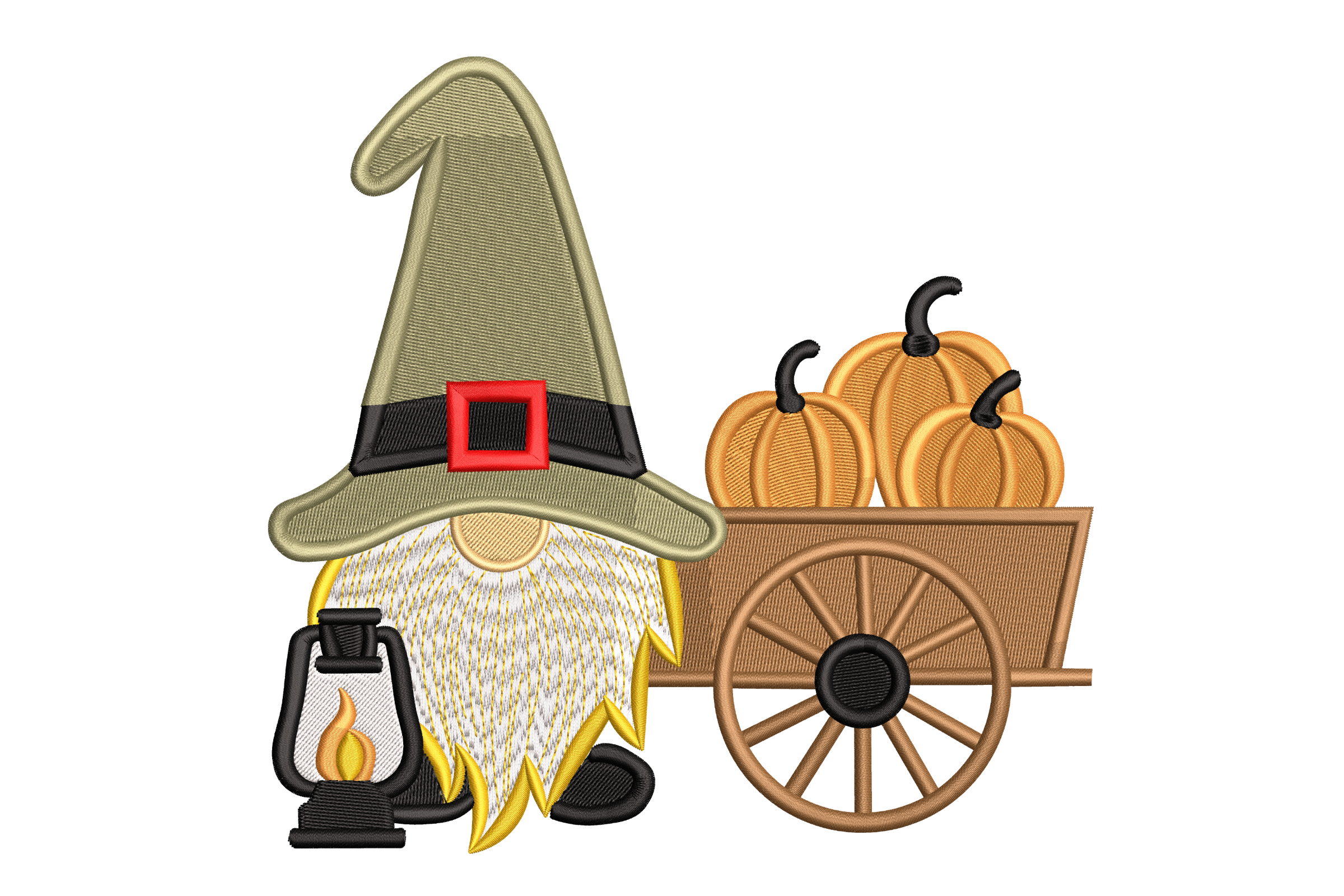 Lantern and Pumpkin Cart