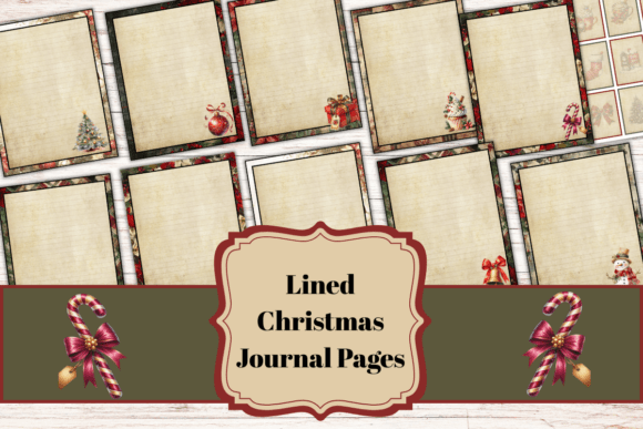 Lined Christmas Journal Pages,