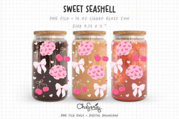 Valentine Sweet Seashell Libbey Wrap PNG