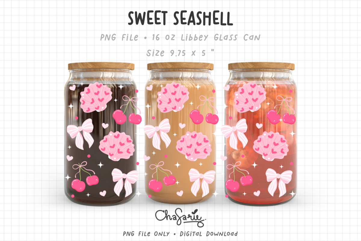 Valentine Sweet Seashell Libbey Wrap PNG