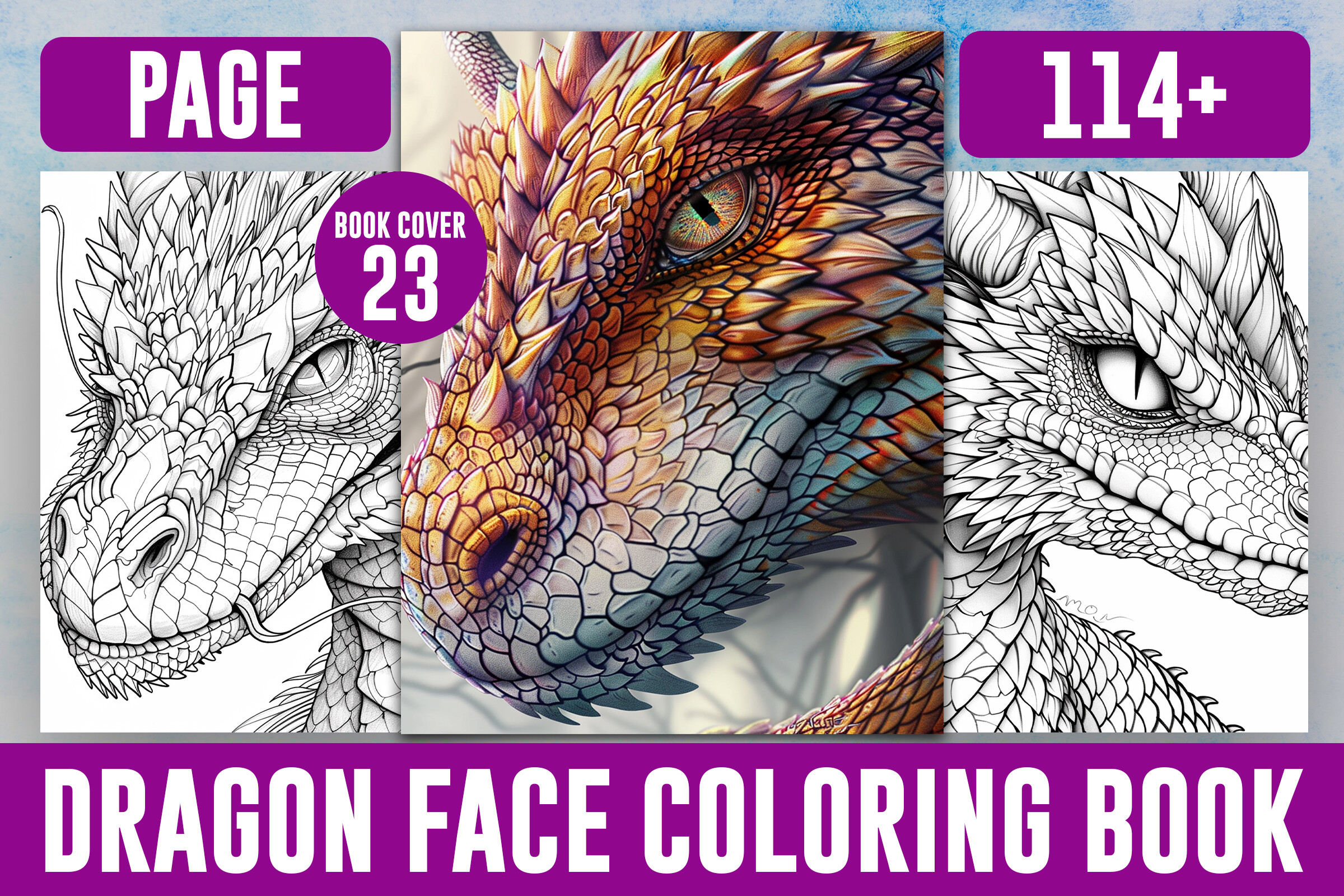 114 Dragon Face Coloring Pages