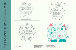2026 New Year Theme Illustration Pack