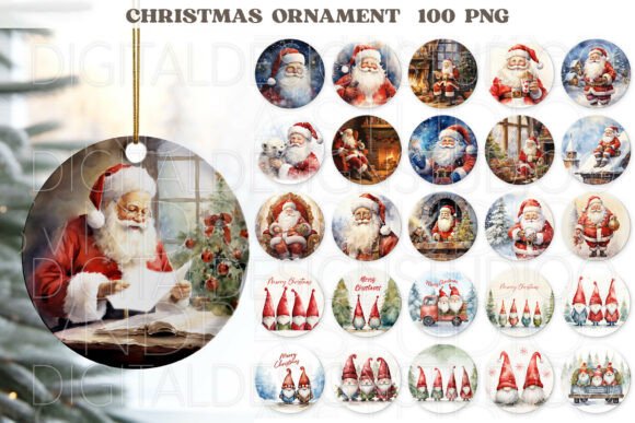 3D Christmas Ornaments Sublimation,Santa