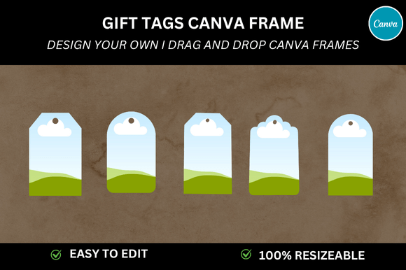 5 Gift Tag Frame Mockup Canva