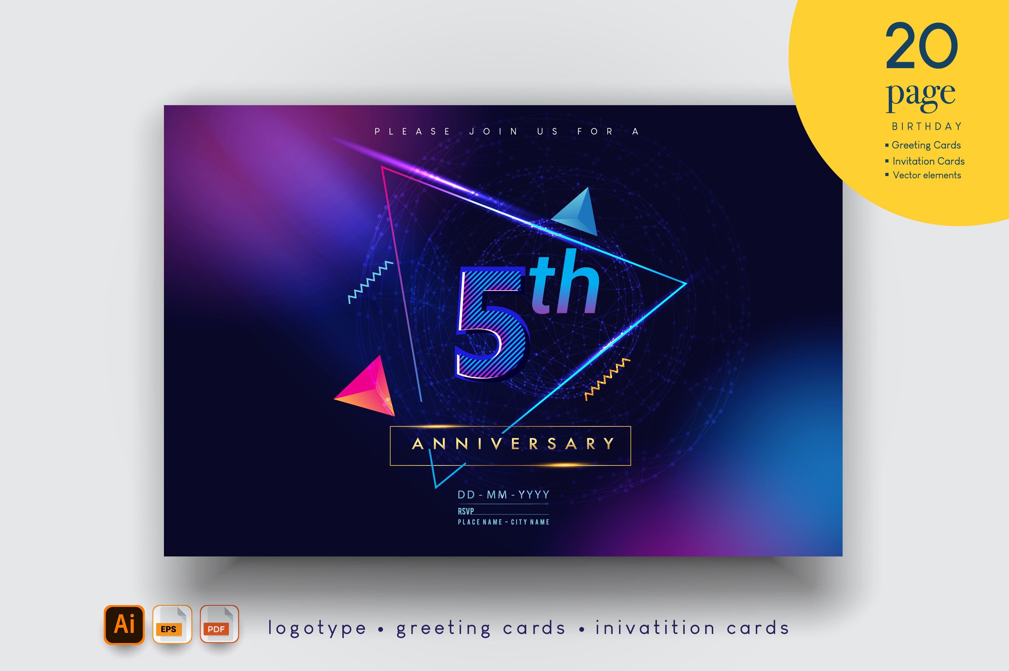 Anniversary Logo-Colorful Background