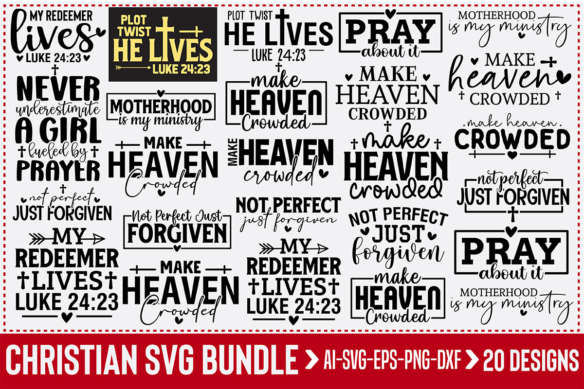 Christian SVG Bundle Graphic by TeeKing124 · Creative Fabrica