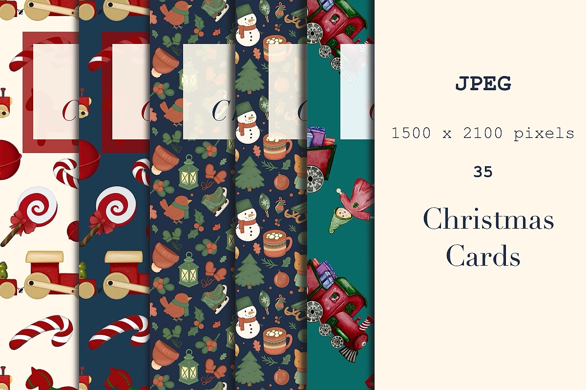 Christmas Card Mega Bundle: 35 Printable