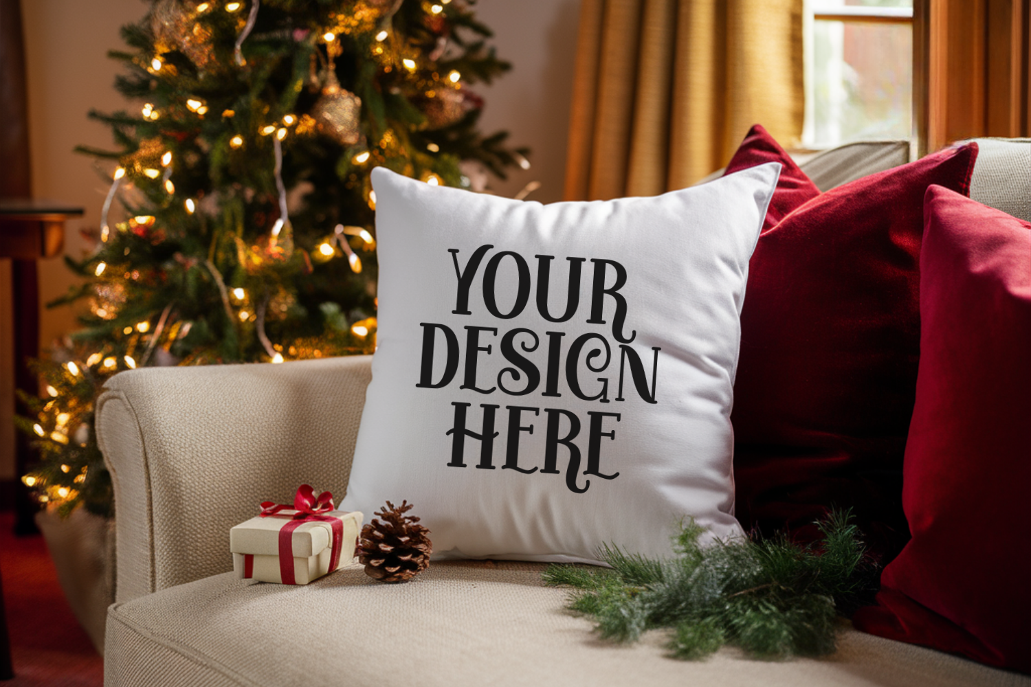Christmas Pillow Mockup