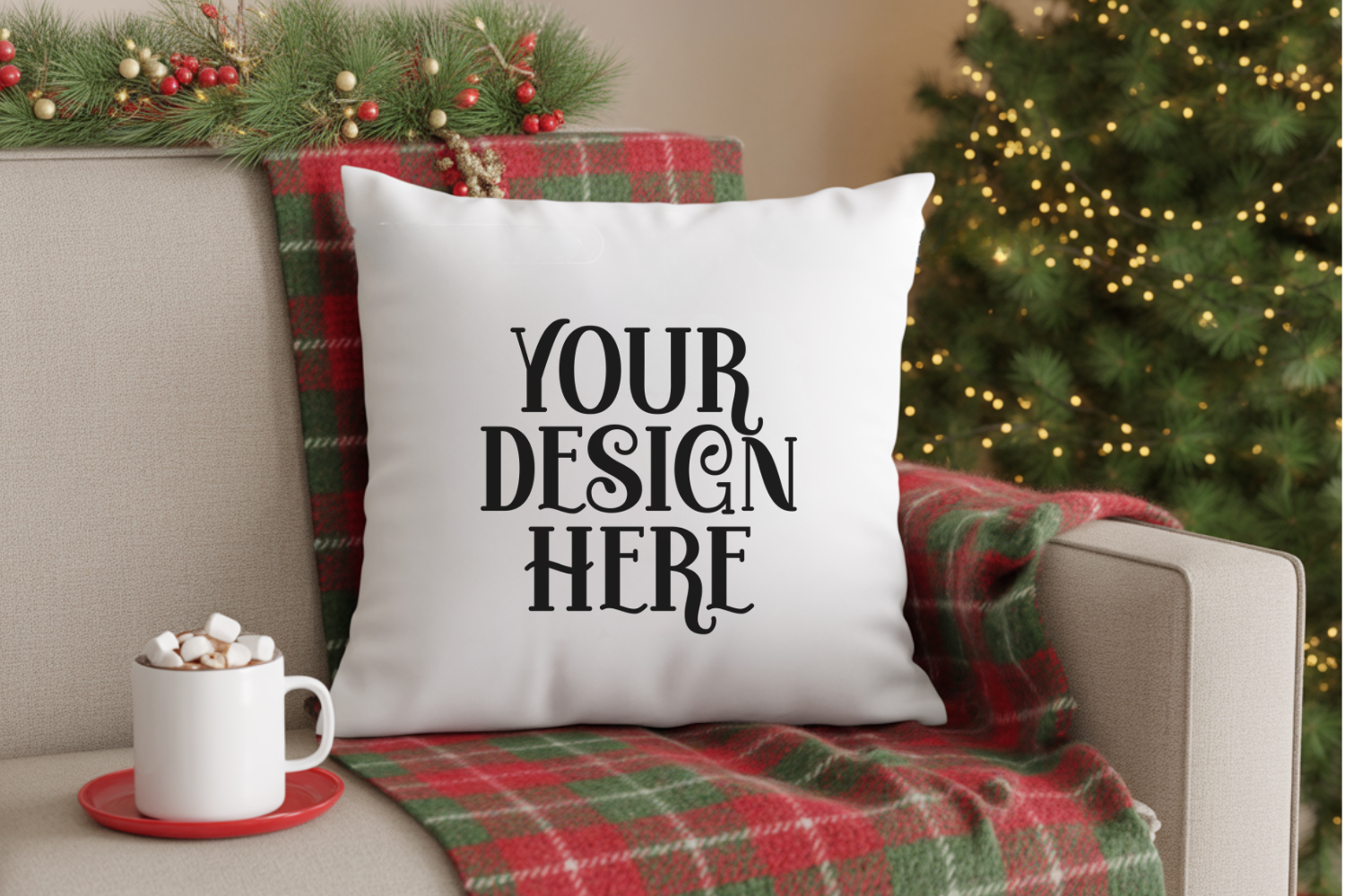 Christmas Pillow Mockup