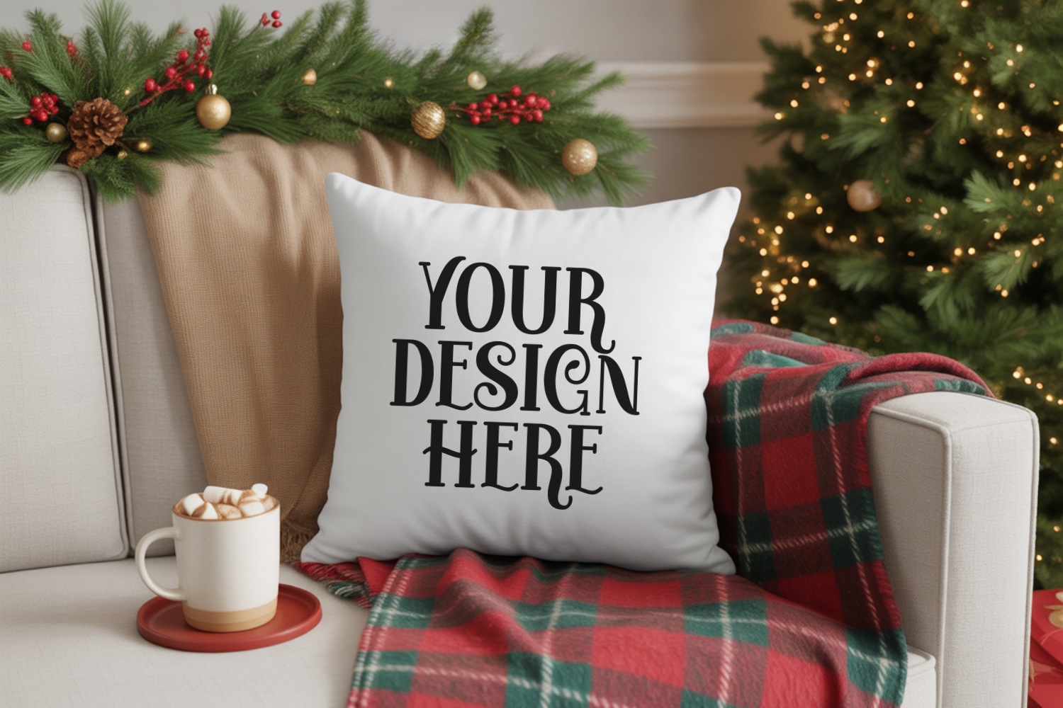 Christmas Pillow Mockup