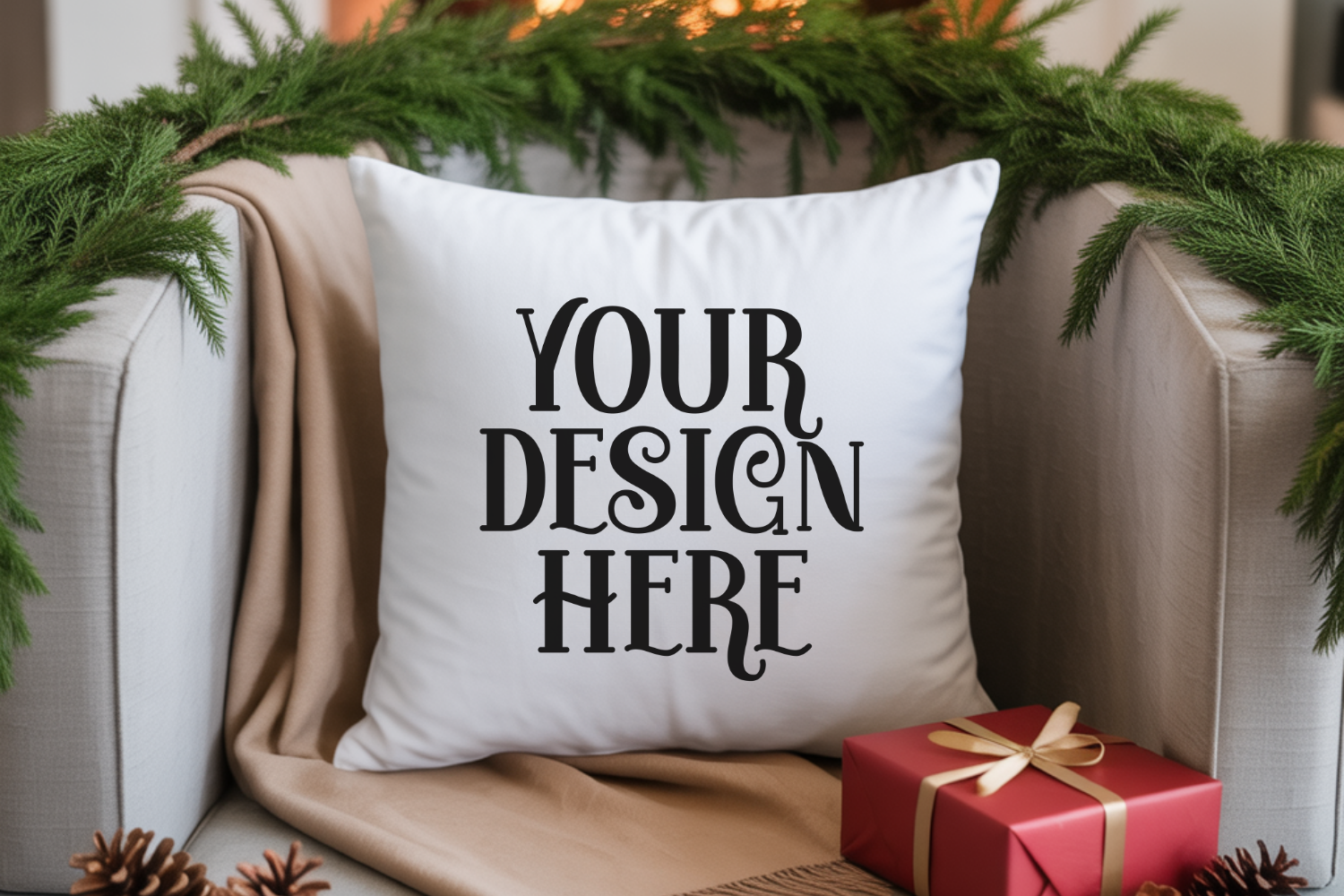 Christmas Pillow Mockup