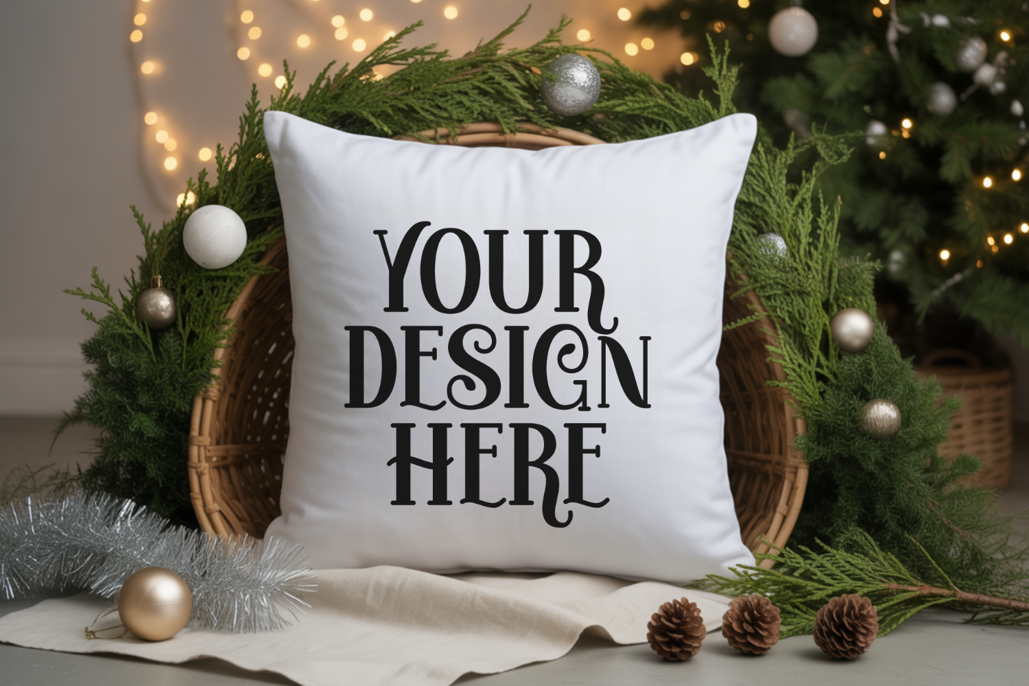 Christmas Pillow Mockup