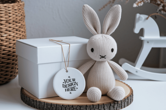 Christmas Round Ceramic Ornaments Mockup