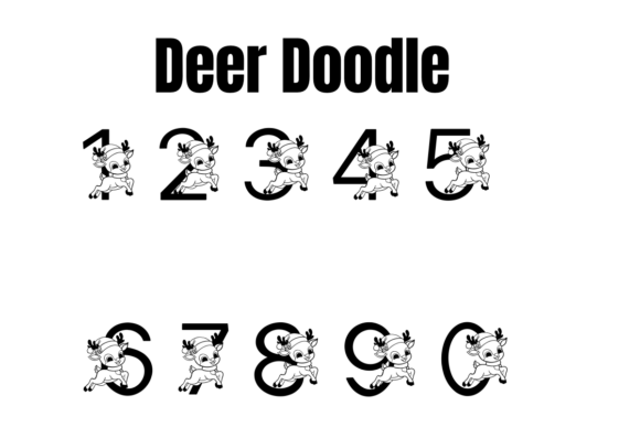 Deer Doodle Font PNG with transparent background - Preview 2