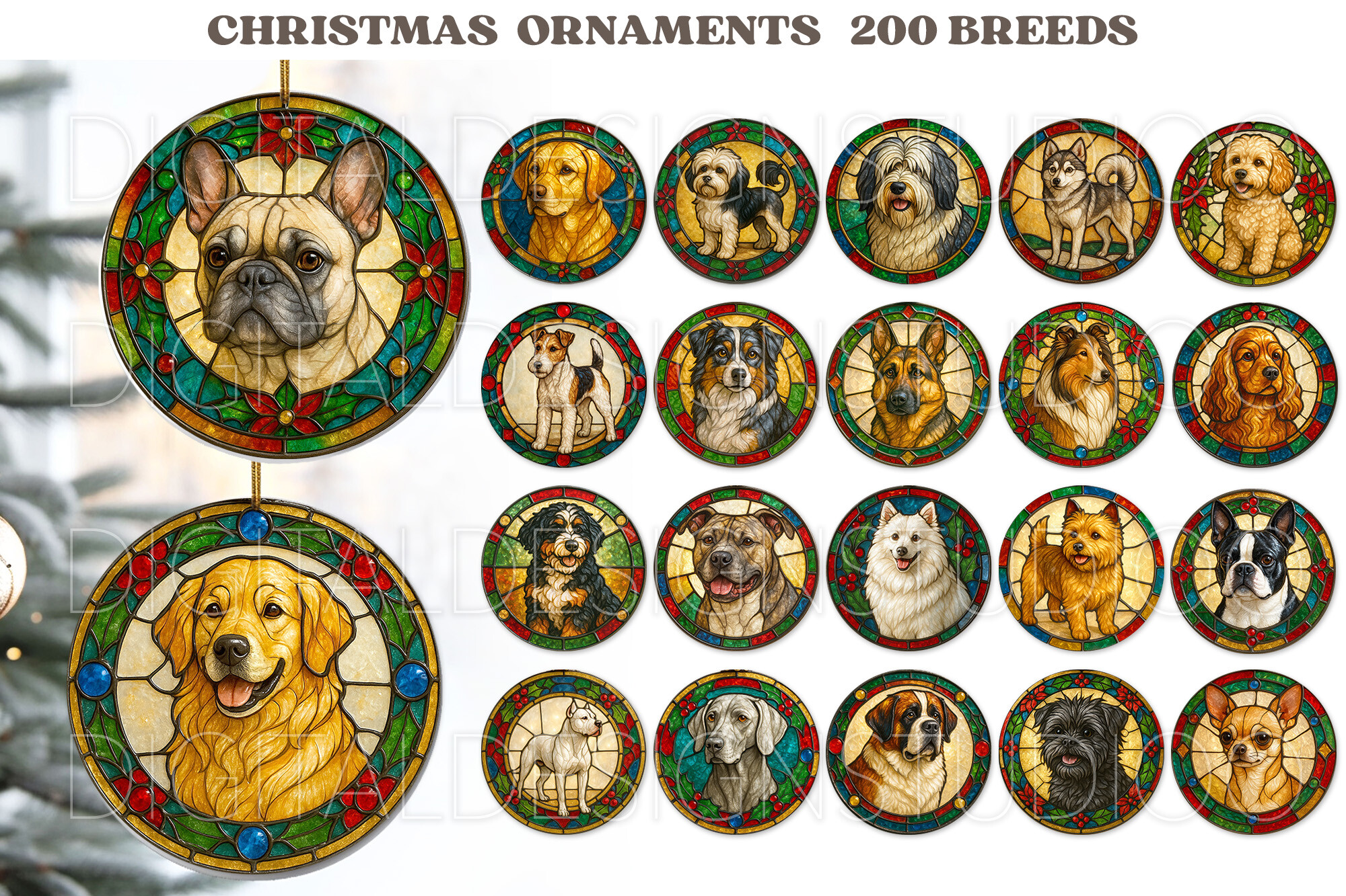 Dog Christmas Ornaments Png, Dog Breeds