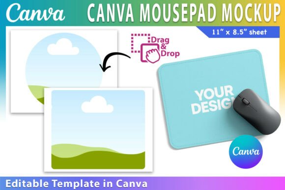 Mouse Pad Bundle Canva Template