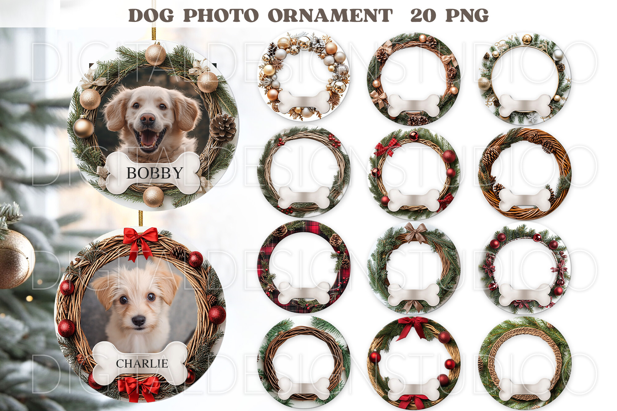Personalized Pet Christmas Ornament, Dog