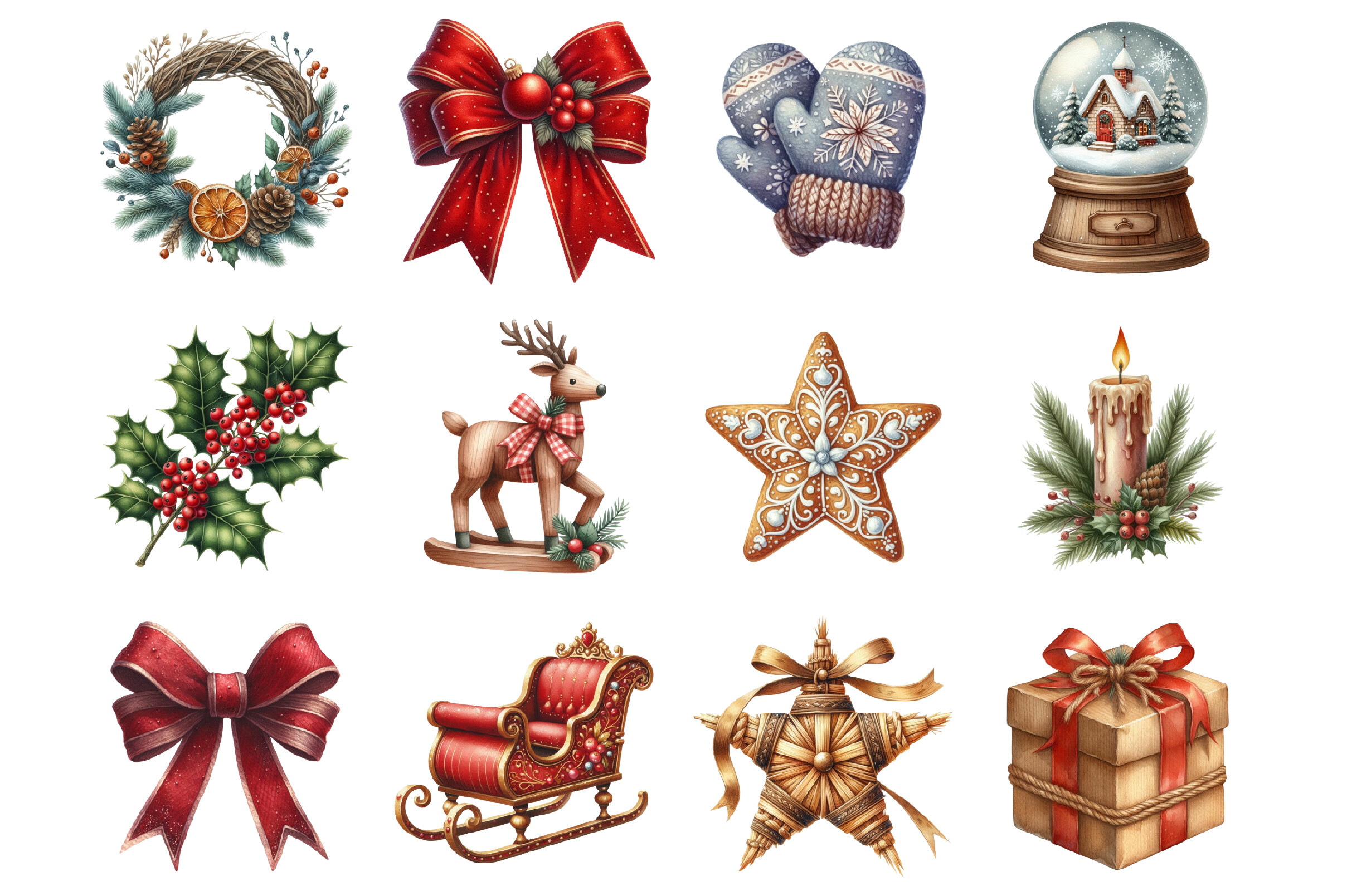 Vintage Handmade Christmas Cliparts. - photo 3