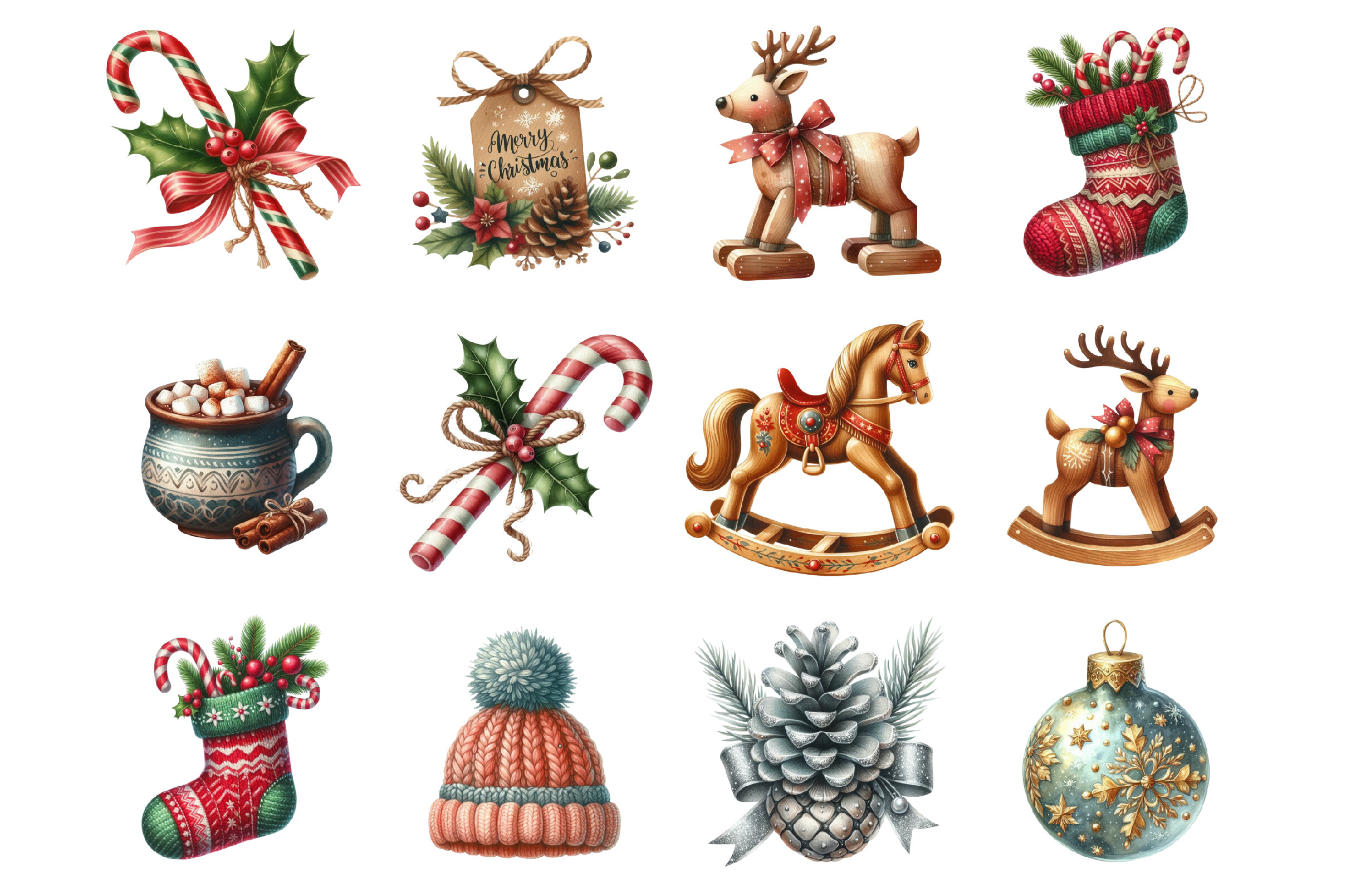 Vintage Handmade Christmas Cliparts. - photo 4