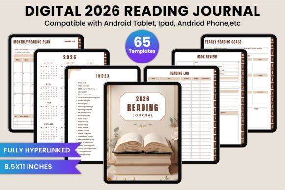 2026 Digital Reading Journal Bundle