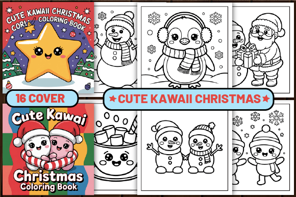71 Cute Kawaii Christmas Coloring Pages