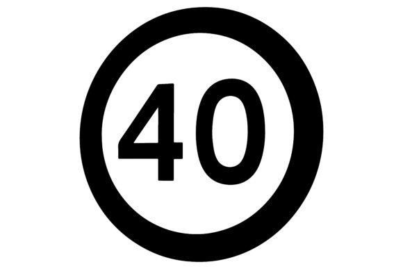 Black and White Speed Limit 40 Sign&nbsp; Graphic Crafts By Md Abu Saeid