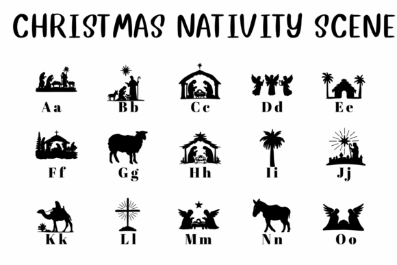 Christmas Nativity Scene Font - Preview 1
