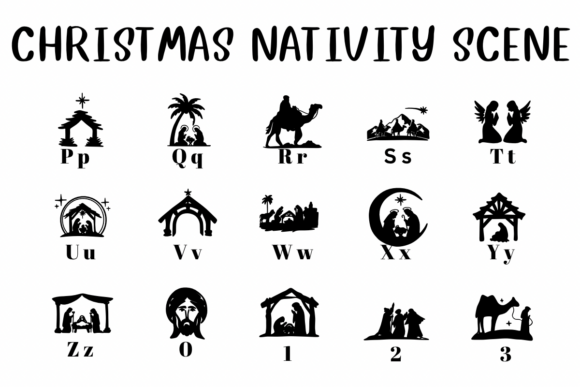 Christmas Nativity Scene Font - Preview 2