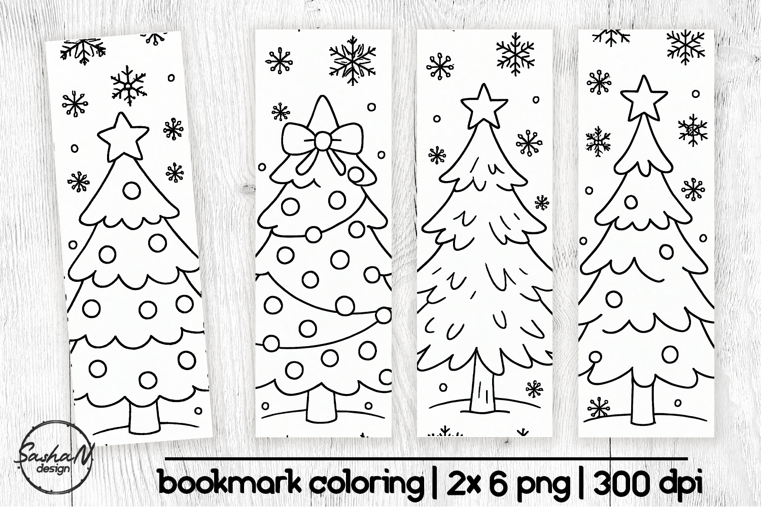 Christmas Tree Coloring Bookmark