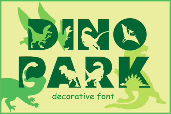 Preview specimen of Dino Park decorative font