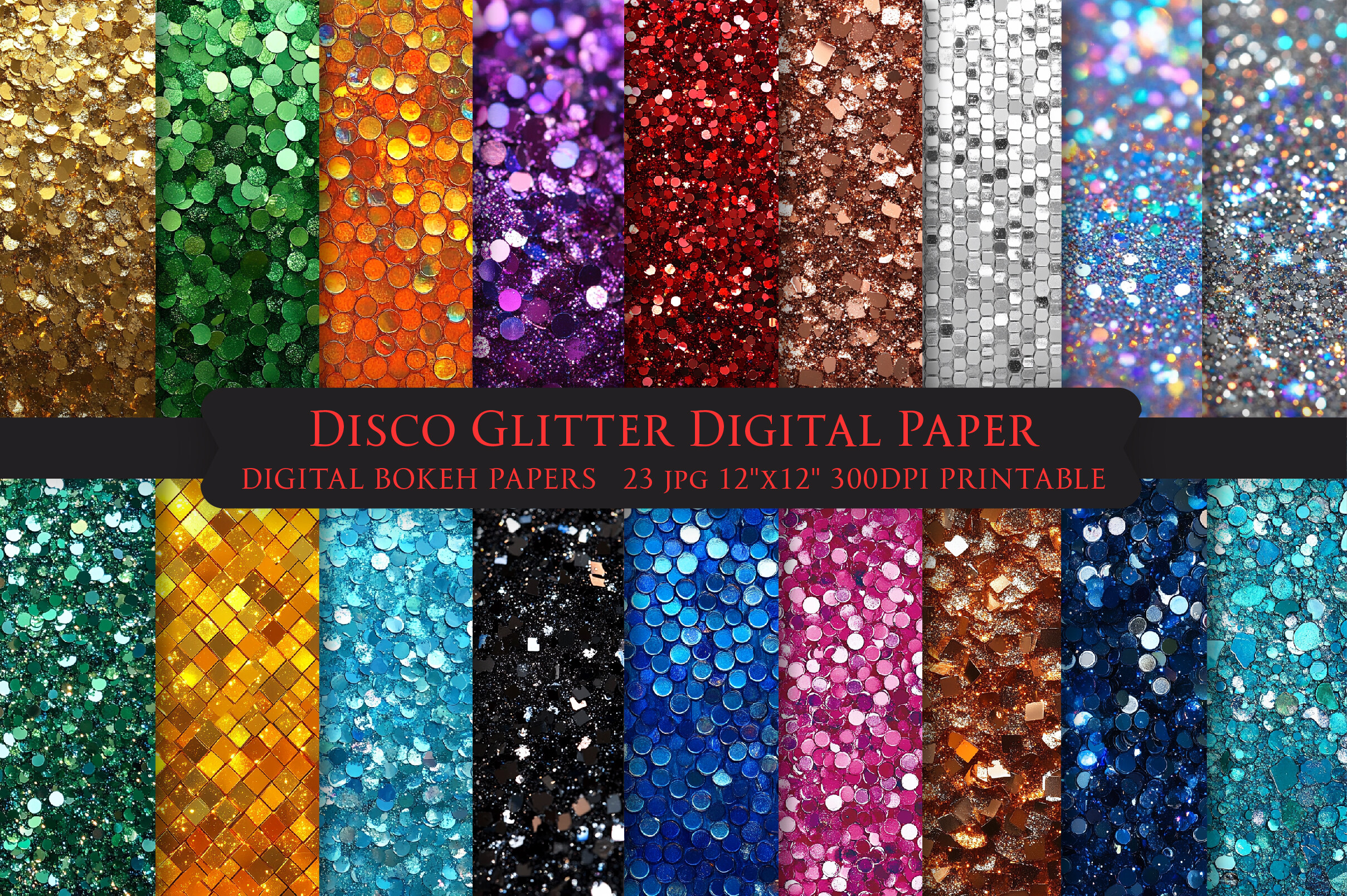 Disco Glitter Digital Paper